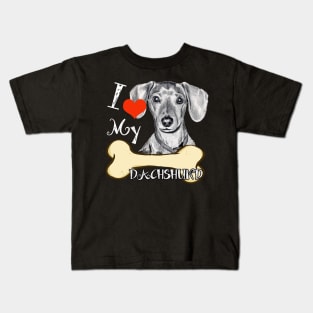 Dachshund T-Shirt - I Love My Dachshund Kids T-Shirt